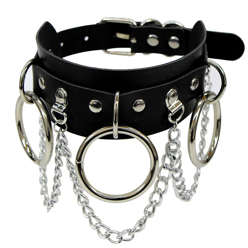 Playful Pink Chain Gothic Choker - Pastel Goth Punk Collar for Rave & Cosplay