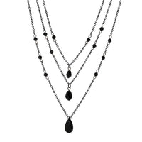 Vintage Black Crystal Layered Choker - Gothic Statement Necklace for Midnight Glamour