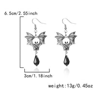 Dramatic Crystal Bat Drop Earrings - Gothic Vampire & Dark Fantasy Jewelry - View 5
