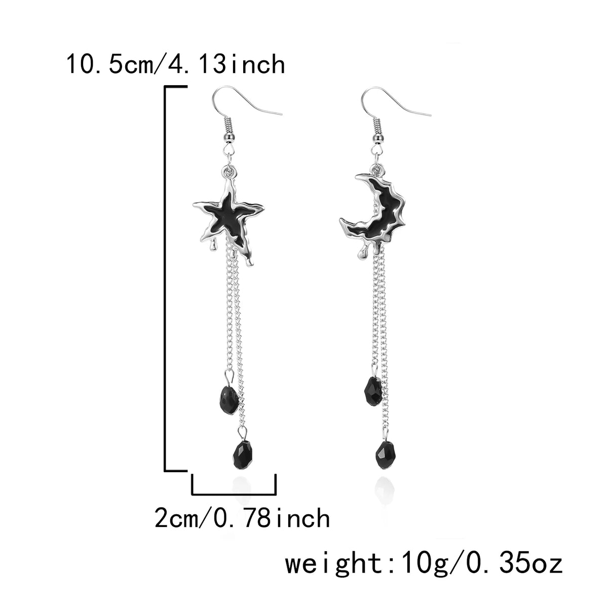 Dramatic Crystal Bat Drop Earrings - Gothic Vampire & Dark Fantasy Jewelry - View 4