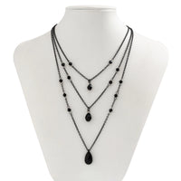 Vintage Black Crystal Layered Choker - Gothic Statement Necklace for Midnight Glamour - View 2